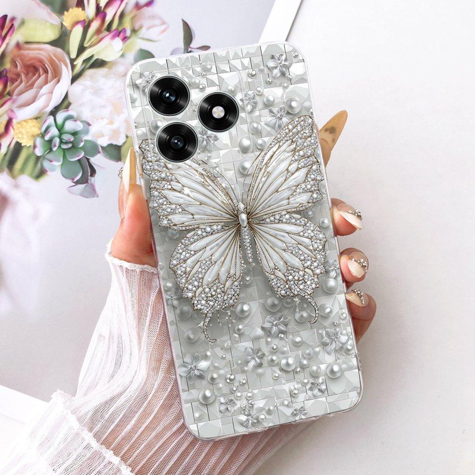 For Honor X5C / Huawei Honro X5C Plus Phone Case Teansparent Soft TPU Casing Floral Butterfly New Fashion Painting Back Cover