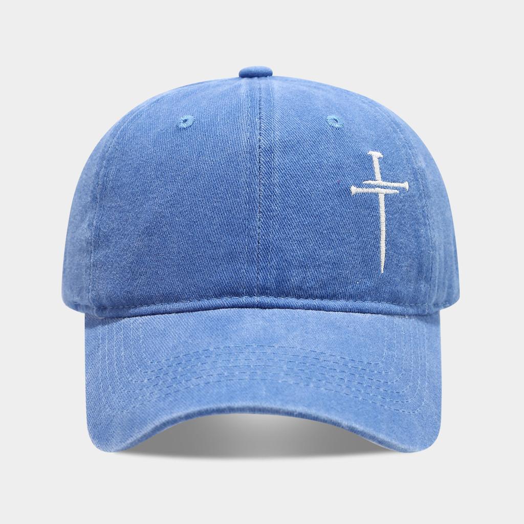 Streetwear Baseball Cap With Cross Stud Embroidery For Casual Men Women
