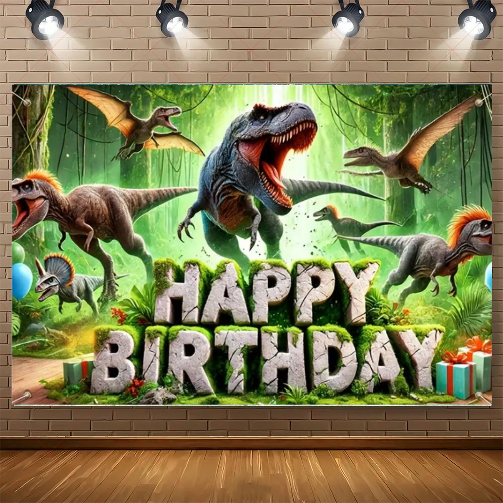 Jurassic Dinosaur Theme Birthday Party Decorations Backdrop Dinosaur Jungle Supplies Background Poster Photography Prop Kid Gift