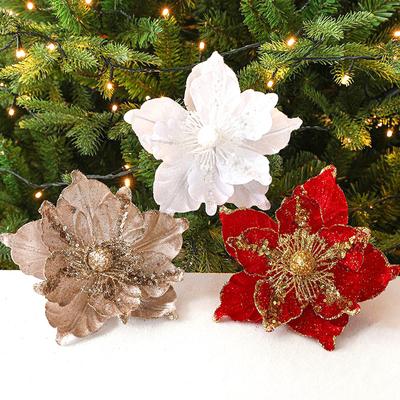Weihnachtsblumen Glitter Künstliche Blume Weihnachtsbaum Hängende Ornamente DIY Girlanden Home Hochzeit Neujahr Party Dekoration Geschenk