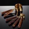 8Pcs Wooden Handle Stainless Steel Measuring Cups Spoons Baking Tools Coffee Measuring Spoon Set Bartending Scale Accessories
