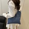 New 2025 Hong Kong Style Literary Denim Bag Women's Korean Version Literary Shoulder Bag Lazy Wind Large Capacity Messenger Bag