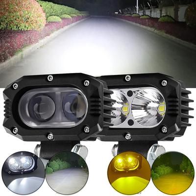 1/2pcs Motorcycle Fog Lights LED Auxiliary Fog Lamp Yellow White Spotlight Driving Light Work Lights Universal for Truck SVU UTV
