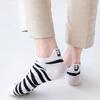 5 Paar Neuheiten Damen Socken Baumwolle Cartoon Zebra Knöchelsocken Damen Gestreift Schriftzug Harajuku Atmungsaktiv Lässig Kurze Socken