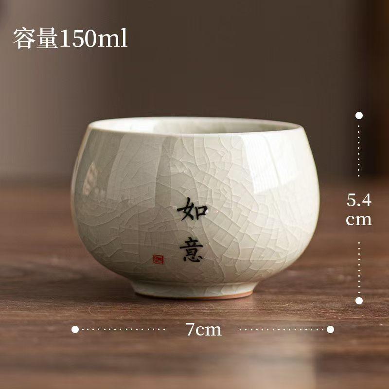 1PC Tea Cup Exquisite Ice Crack Glaze Ceramic Tea Cups Hand-painted Porcelain Master Cup Exquisite Teacup Tea Accessories