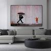 Banksy Art Bunte Regen Street Art Graffiti Leinwand Malerei Druck Poster Moderne Wohnzimmer Wand Kunst Bild