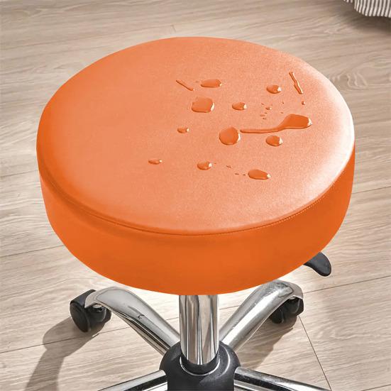 Soft Round Stool Cover High Resilience Non-Slip Design Easy to Clean Faux Leather Universal Fit Chair Cover