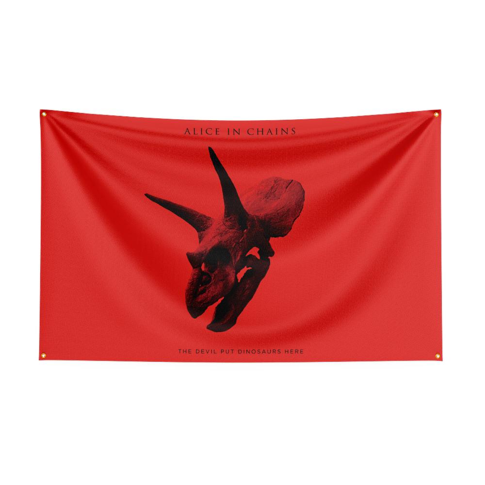 A-Alices in Chains Flag Rock Music Band Banner Background HD Printing Tapestry Exhibition, Music Band Fans, Garage Decor