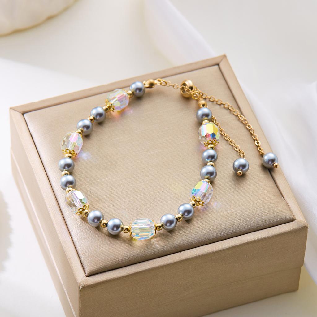 Colorful Crystal Beads Beaded Pearl Bracelet for Wedding Party Bracelet Bohemian Women Jewelry Fashion Gift