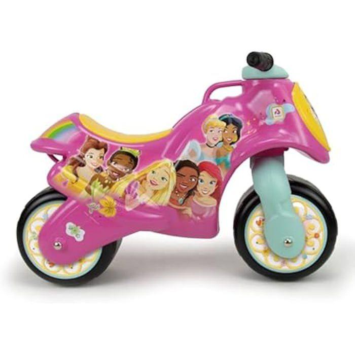 INJUSA - Moto Porteur Neox Princesses Disney, Enfants +18 Mois, Décoration Permanente, Larges Roues En Plastique, Poignée De