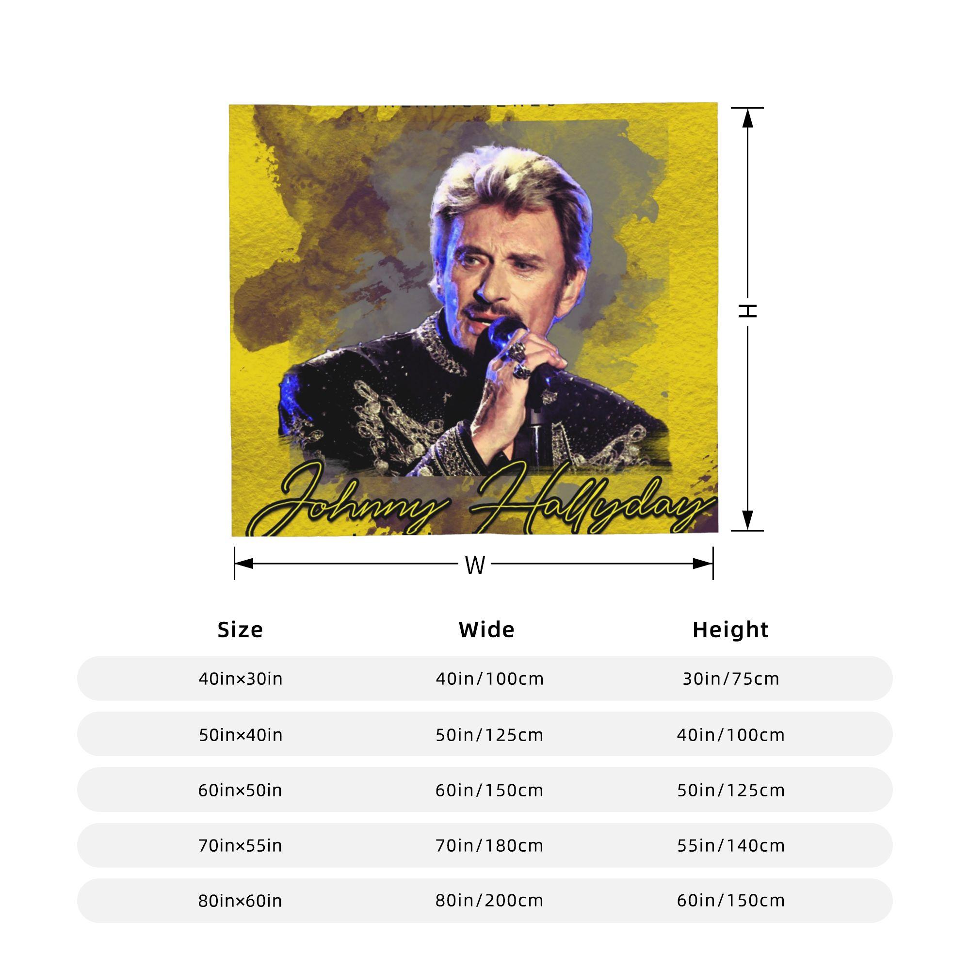 Johnny Hallyday Rock Music French Singer Knitted Blankets Fleece  Lightweight Throw Blankets for Airplane Travel Bedspread 75x90cm