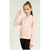 Ropa Deportiva de Yoga Delgada de Primavera para Niñas, Top Ajustado Simple de Color Sólido con Cuello Mao