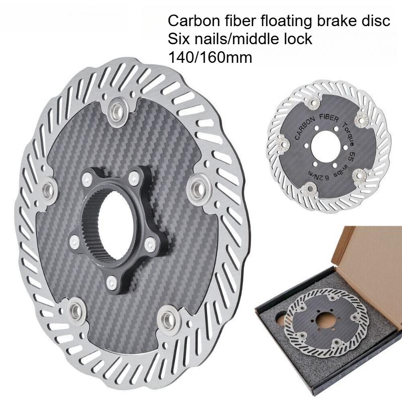 Disc Brake Road Mountain Bike Ultra Light Carbon Fiber Brake Disc Six Nail Middle Lock Disc 140mm/160mm