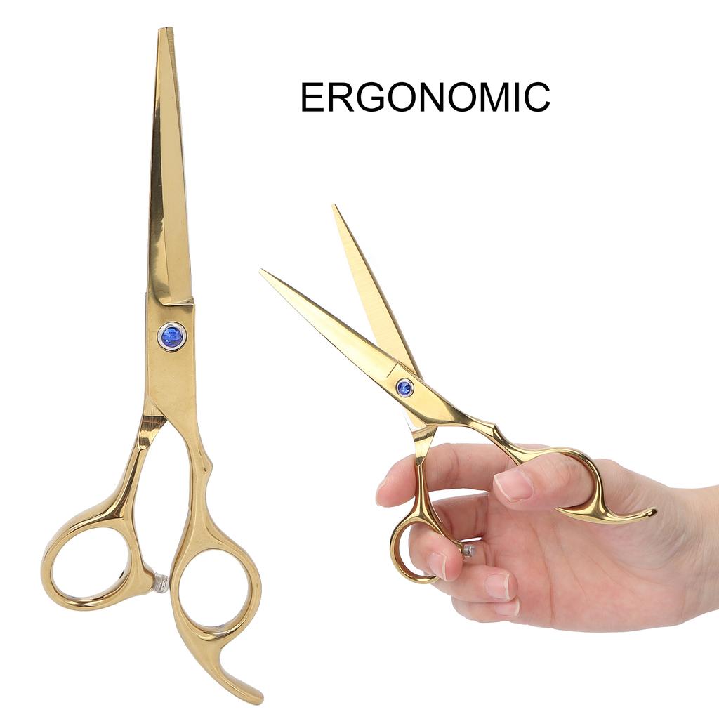Beard Scissors Stainless Steel Home Barber Shop Portable Hair Cutting Scissors for Men Women GoldFlat Scissors