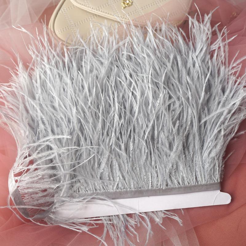 Decorative Feather Cloth Strip 10-15Cm Ostrich Hair Cloth Edge Dress Cuffs Latin Dance Skirt Diy Clothing Accessories