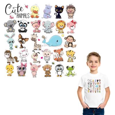 Patchs Autocollants Animaux Mignons Bébé Bricolage T-Shirt Vêtements Autocollants Lavables Patch Rayé Pour Vêtements Mignon Lion Tigre