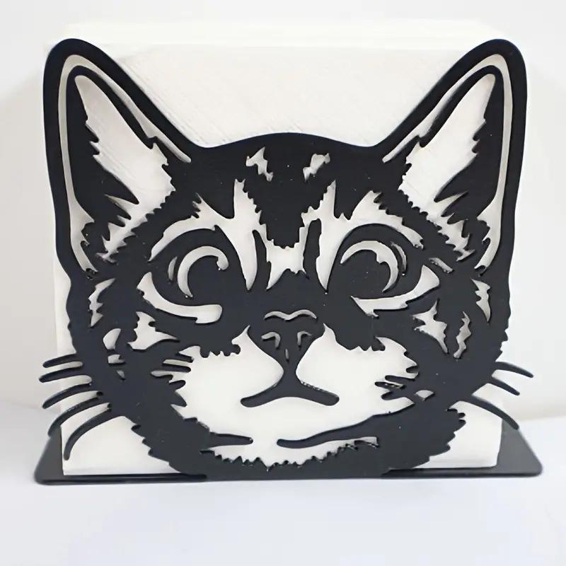Temu Cat Napkin Holder - Creative Wrought Iron Tissue Storage for Home, Living Room or Bedroom