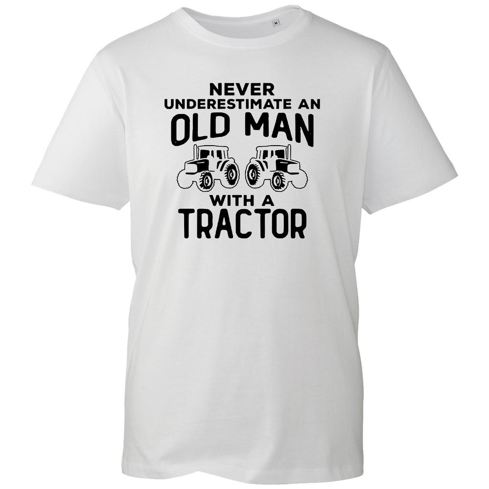 Tractor Unisex Tshirt Never Underestimate An Old Unisex Funny Farmer Gift Tee New S