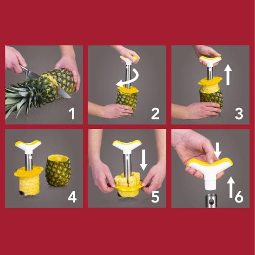 Pineapple slicer and wedge, yellow stainless steel, 4874360