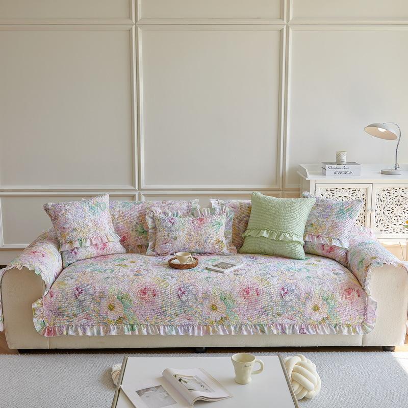 Korean Pastoral Pure Cotton Non-Slip Balcony Bay Window Cushion Seat Cushion Tatami Mat Machine Wash Four Seasons Cotton Padded Cotton
