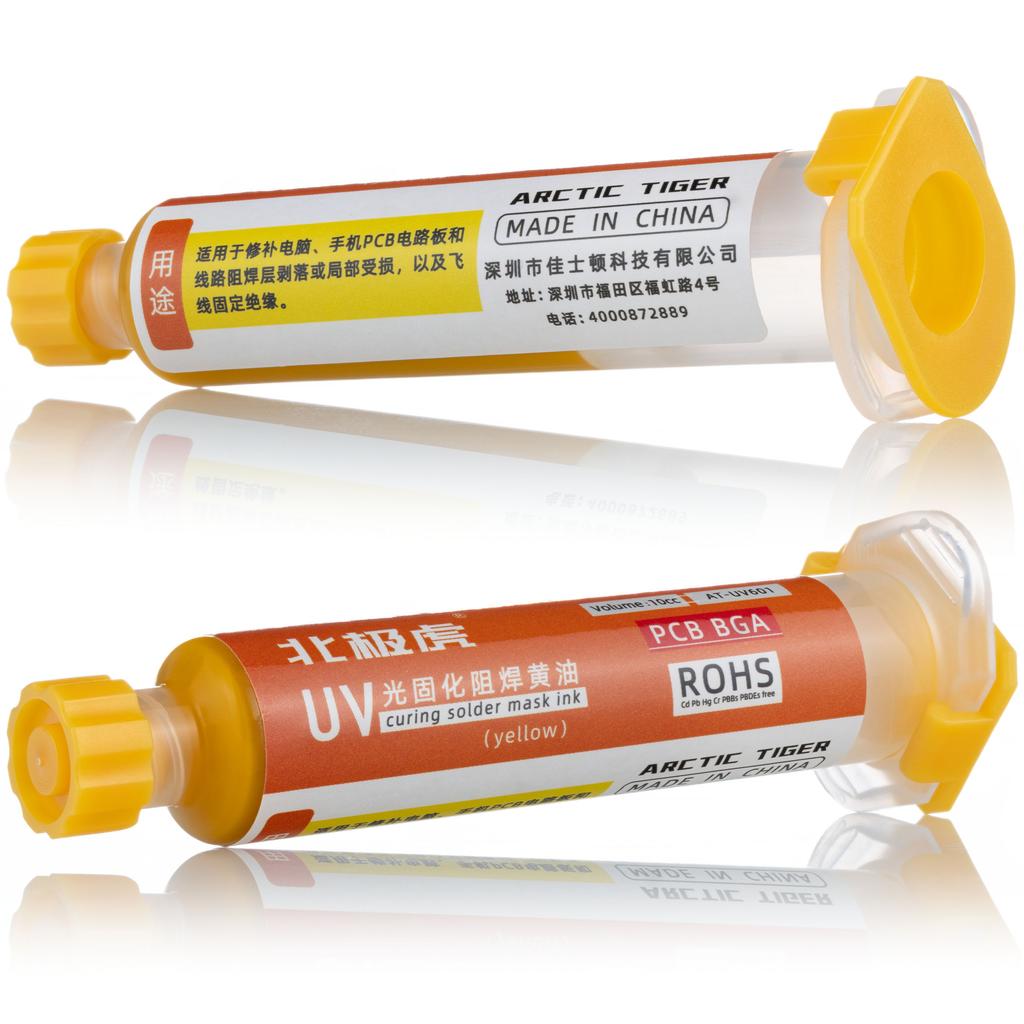 Rosfix Soldermaska Pomarańczowa 10ml z Tłoczkiem – Ochrona Płytek PCB | Szybkie Utwardzanie UV | Nie Przewodzi Prądu