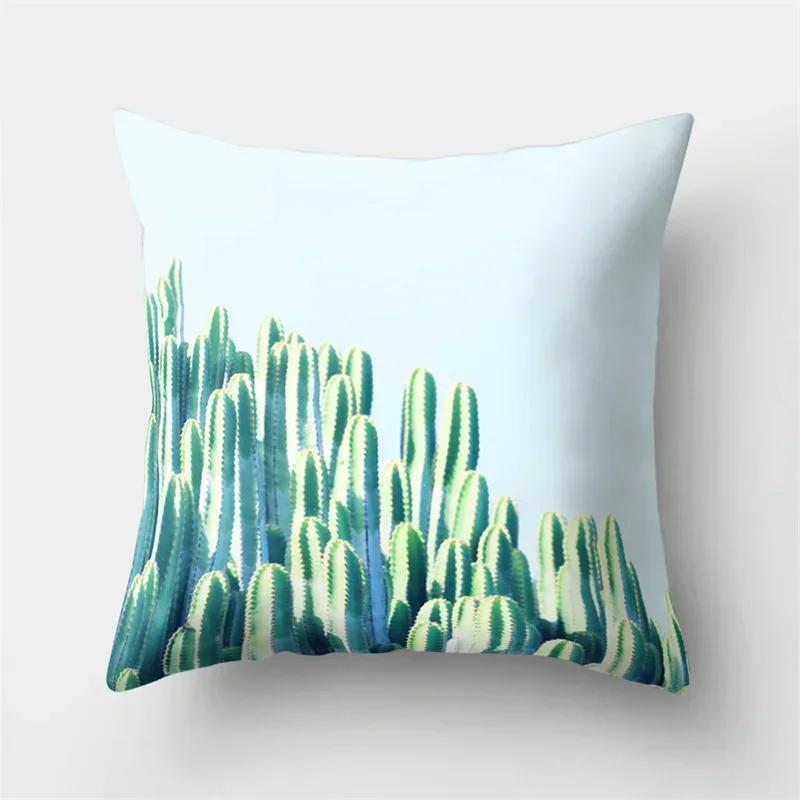 Tropical Plant Green Leaves Cactus Pillowcase Living Room Sofa Cushion Cover Office Bedroom Home Decorative Pillow Covers