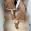 2025 Retro Velvet Warm Single Shoes Women's Autumn and Winter New Fashion Korean Version Black Versatile and Thin Fluffy Shoes Cotton