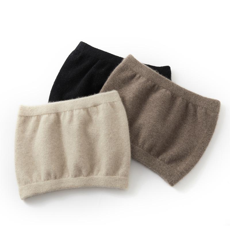 Women's 100% Pure Cashmere Belly and Waist Warmer - Solid Color Knitted Cold Protection.