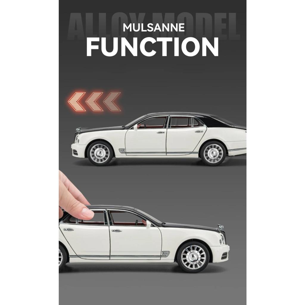 1/24 Bentley Mulsanne Alloy Car Diecasts & Toy Vehicles Car Model Sound and Light Pull Back Car Toys for Kids Gifts