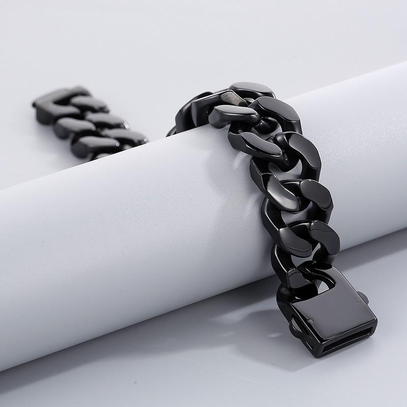 

20 мм четырехсторонний браслет из титановой стали, мужской браслет из нержавеющей стали с легкой полировкой поверхности, мужской браслет Tide