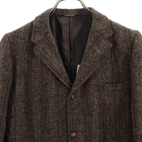 Harris Tweed 70-talls vintage skreddersydd jakke Brun Dame Brukt
