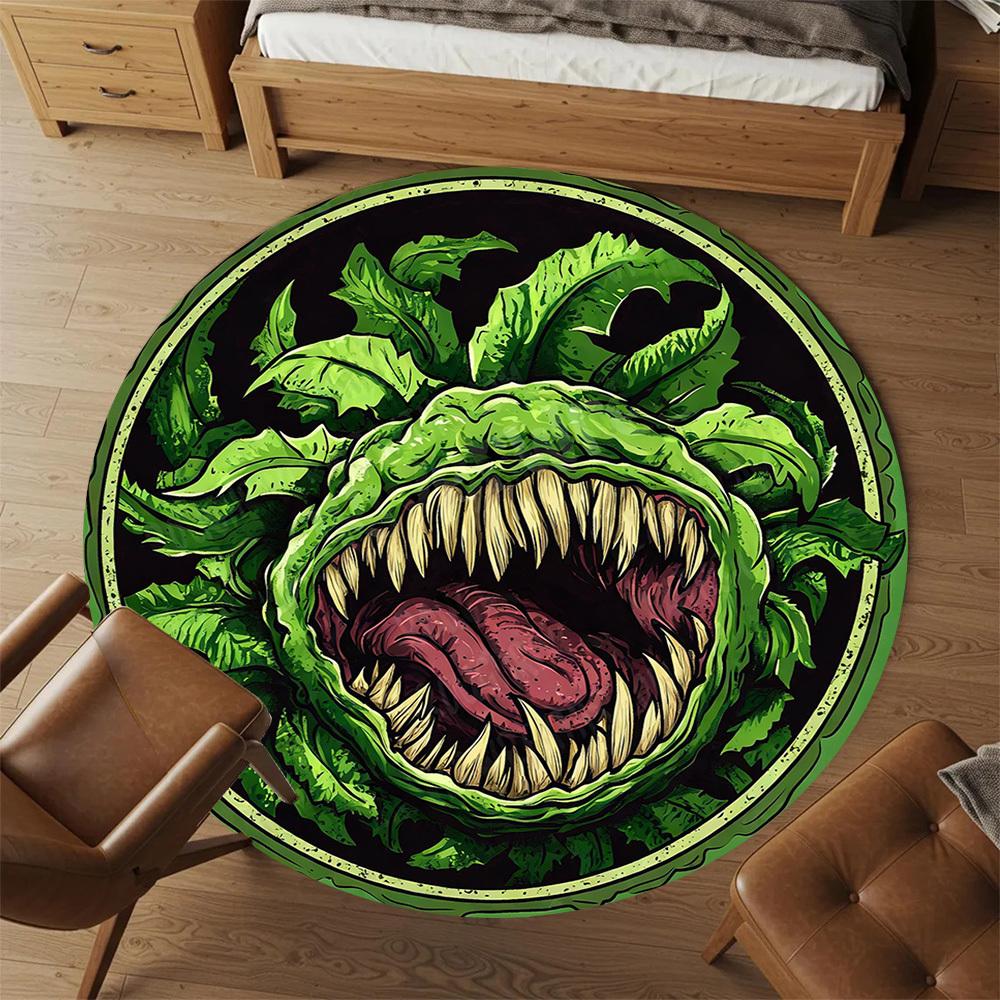 1PC plant monster Office Round Area Rug, Under Office Chairs Bedroom Living Room Home Decor, Carpet for Office -1110160