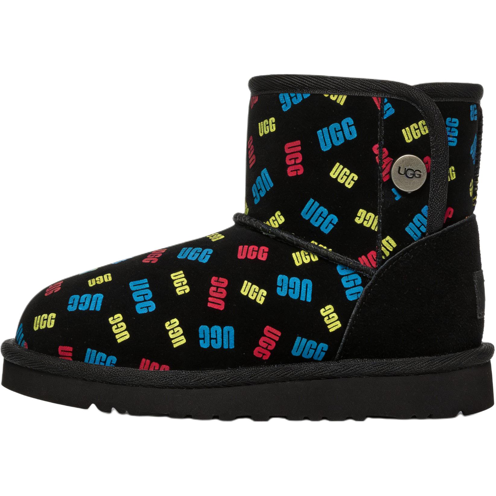 UGG T Jona Confetti Logo Comfortable Versatile Walking Shoes Baby Shoes Black 1153635T-BLK 26