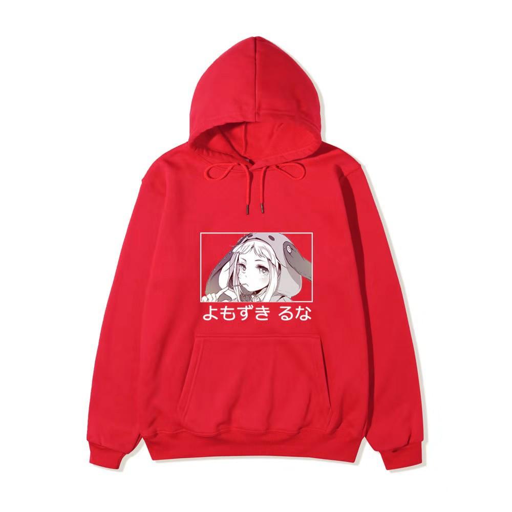 Black Warm Fleece Hooded Sweatshirt Kakegurui Compulsive Gambler Kirari Color Print Japanese Title Loose Street Hoodie