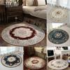 Round Area Rug With Vintage Floral And Scroll Patterns In Multiple Colors Elegant European Style Soft Durable Floor Decor