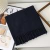 New model with solid color scarf women's autumn and winter thickened warm New Year's red scarf dual-purpose shawl