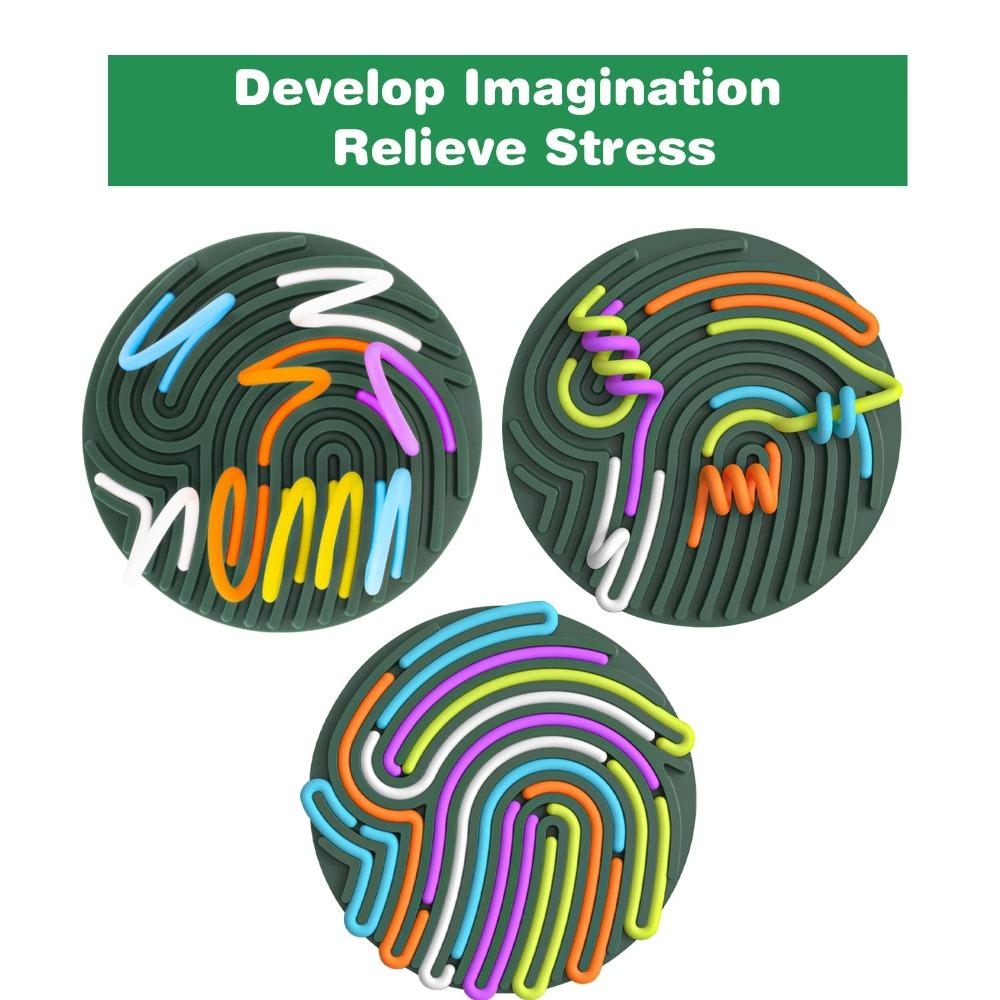 Duble Sided Design Fidget Toys With Travel Bag and 13 Strings Sensory Toys Creative Fidget Board