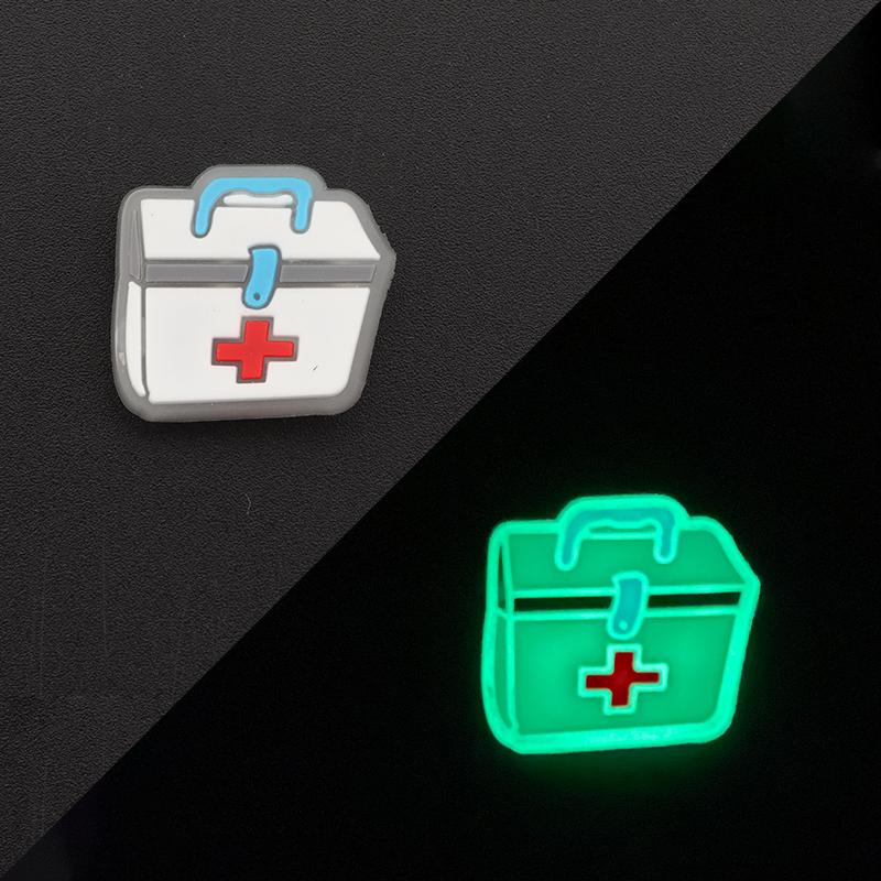 1Pcs Luminous Nurse Shoe Decoration Shoe Charms Pin for Cute Stethoscope Syringe Pill Medical Shoes Charms Clog Women Man