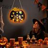 Festive Decor Halloween Door Sign, Glowing Ghost Hanging Decor, Wooden LED Window Theme Ornament for Party, Spooky Wall Pendant Home Decorative Props