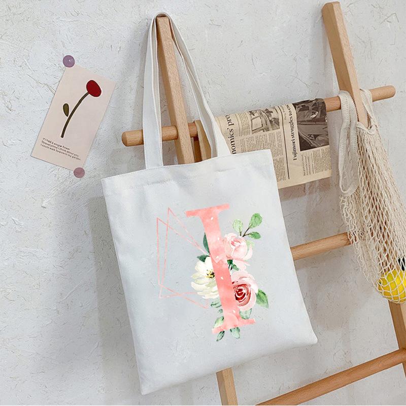 Alphabet Letter A-Z Printed Shoulder Bag Female Casual Student Crossbody Bag Large Capacity