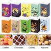 WOONOO 50PCS Halloween Treat Bags Candy Bags for Halloween Party, 10 Styles Paper Halloween Goodie Bags for Party Favors with 50PCS Stickers,