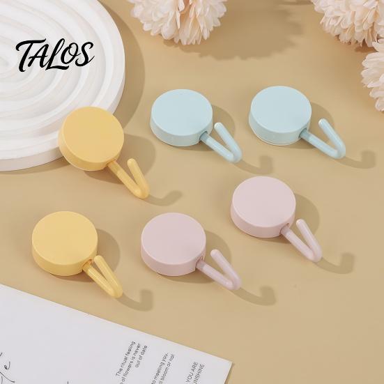 Damage Free Wall Hooks 10PCS Adhesive Hooks, Decorative Multi-colored Plastic Hangers, No Storage Organizers Drilling Required Colorful for