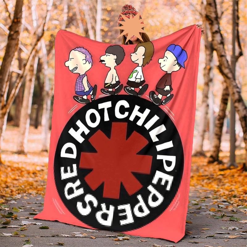 Hot Chili Peppers Flannel Blanket Soft Warm All-Season Throw, Design for Camping, Car Travel, Hiking Sofa, Bed, Office Perfect Gift for Parties