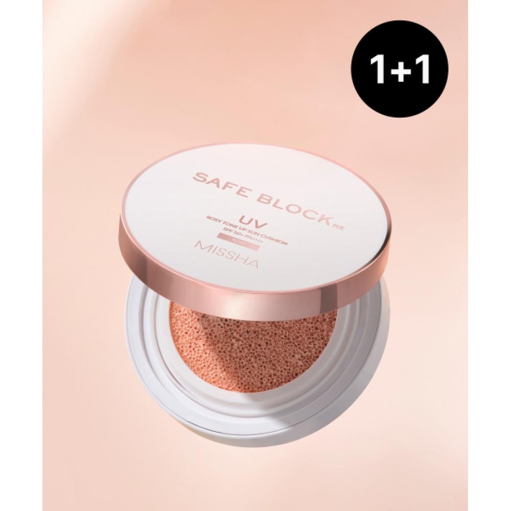

Missha [2pcs] Safe Block Rx Rosy Tone Up Sun Cushion 12g FREE