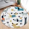 Cartoon Round Carpet Ocean Fish Dolphin Starfish Cute Deer Lion Elephant Tiger Kids Bedroom Mat Home Living Room Decor Floor Rug