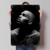 Chris Brown Black and White Portrait Tin Plaque Poster Customized Wall Art Retro Vintage Metal Signs for Man Cave Home Decor