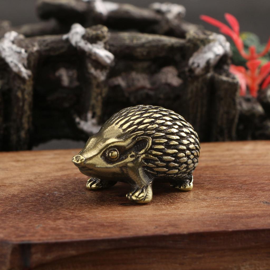 Vintage Messing Igel Skulptur Miniatur Antike Tierfigur Fengshuis Figur für Sammler und Einzigartiges Geschenk