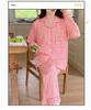 Plus Size Maternity & Postpartum Pajama Set with Breast Pads - Long Sleeve, Spring & Autumn Nursing Wear