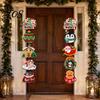 Christmas Home Atmosphere Decor 1 Pair Hanging Banner Porch Sign, Merry Snowman Santa Claus Indoor Corridor Penguin Pattern Backdrop for Front