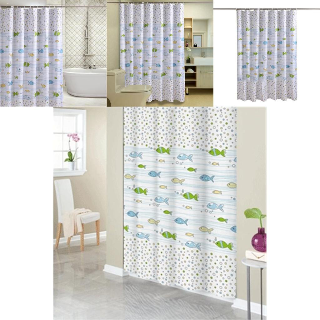 Thickened Fish Waterproof Antimildew Bathroom Curtain Cartoon Shower Partition